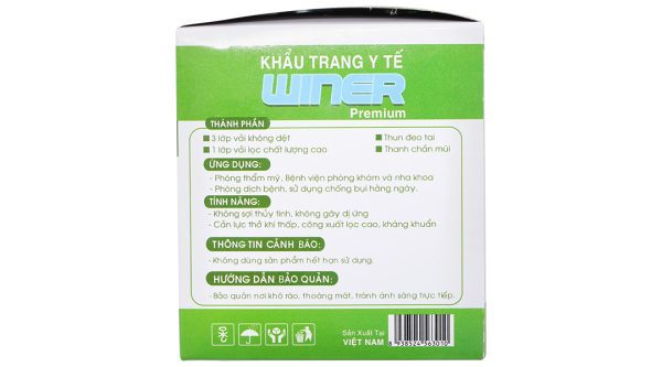Khẩu trang y tế Winer 4 lớp màu xanh hộp 50 cái