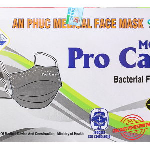 Khẩu trang y tế An Phúc Model Pro Care 4 lớp màu xám hộp 50 cái