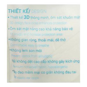 Khẩu trang y tế Bísou 3D Mask màu trắng size M gói 20 cái