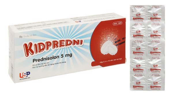 Viên sủi Kidpredni 5mg hỗ trợ kháng viêm, ức chế miễn dịch (5 vỉ x 10 viên)