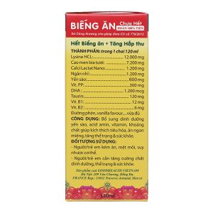 Siro Yến Sào Kids Gr'w Nest kích thích ăn ngon, tiêu hóa tốt chai 120ml