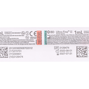 Bơm kim tiêm Insulin BD Ultra-Fine II 30G x 8mm (1ml/100U) gói 1 cái