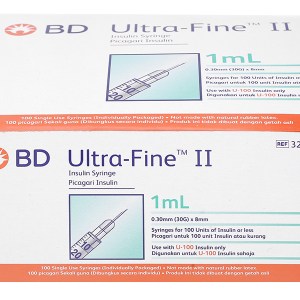 Bơm kim tiêm Insulin BD Ultra-Fine II 30G x 8mm (1ml/100U) hộp 100 cái