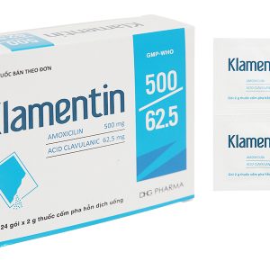 Cốm pha hỗn dịch uống Klamentin 500/62.5 trị nhiễm khuẩn (24 gói x 2g)