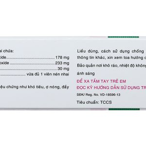 Viên nhai Kremil-S làm dịu các triệu chứng đầy hơi, đau dạ dày (10 vỉ x 10 viên)
