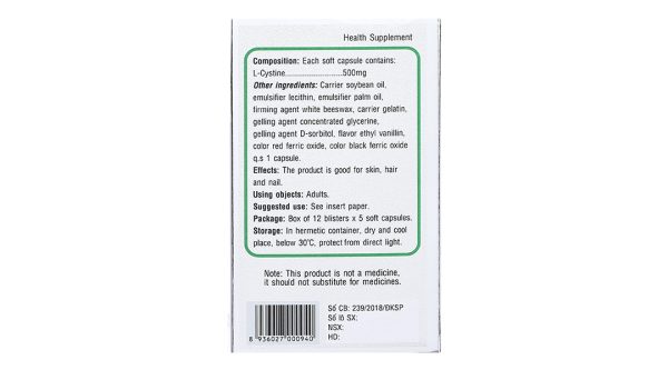 Philife L-Cystine làm đẹp da, tóc, móng hộp 60 viên