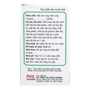 Philife L-Cystine làm đẹp da, tóc, móng hộp 60 viên