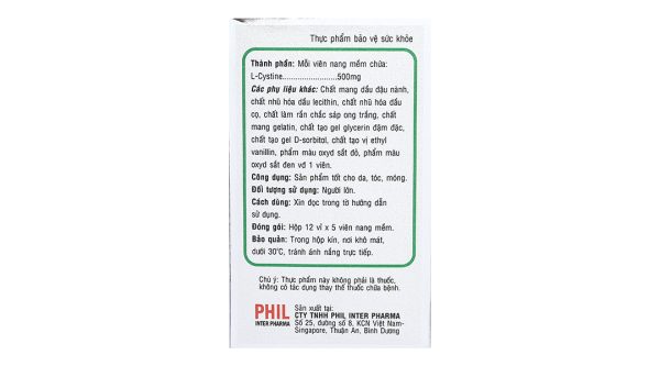 Philife L-Cystine làm đẹp da, tóc, móng hộp 60 viên