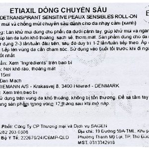 Lăn khử mùi Etiaxil giúp khử mùi hôi dưới cánh tay cho da nhạy cảm chai 15ml