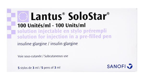 Bút tiêm Lantus SoloStar 100IU/ml trị đái tháo đường (5 cây x 3ml)