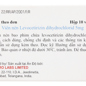 Lazine 5mg trị viêm mũi dị ứng, mề đay (10 vỉ x 10 viên)