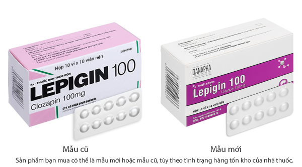 Lepigin 100 trị tâm thần phân liệt kháng trị, rối loạn tâm thần (10 vỉ x 10 viên)