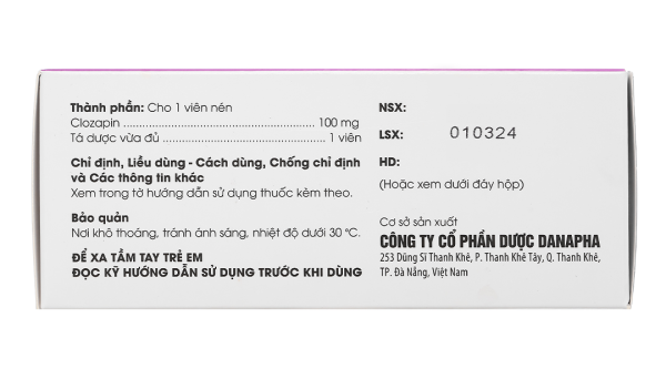 Lepigin 100 trị tâm thần phân liệt kháng trị, rối loạn tâm thần (10 vỉ x 10 viên)