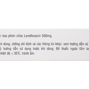 Levin-500 điều trị nhiễm khuẩn nhẹ, vừa hoặc nặng (3 vỉ x 10 viên)