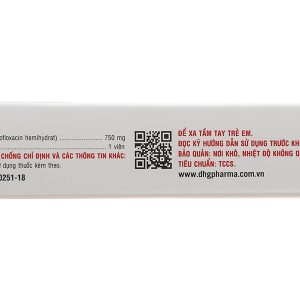 Levodhg 750 điều trị nhiễm khuẩn (2 vỉ x 7 viên)