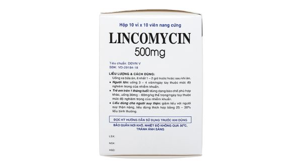 Lincomycin Vidipha 500mg trị nhiễm khuẩn nặng (10 vỉ x 10 viên)