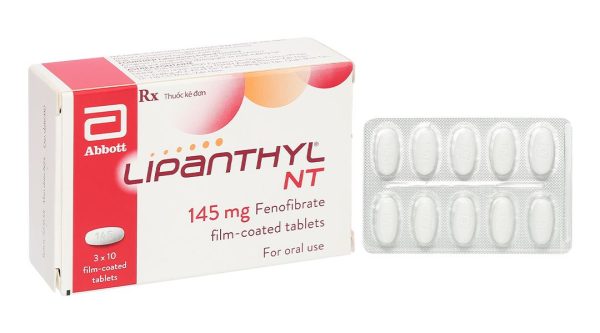 Lipanthyl NT 145mg Abbott trị tăng Cholesterol máu, giảm tiến triển bệnh võng mạc đái tháo đường (3 vỉ x 10 viên)