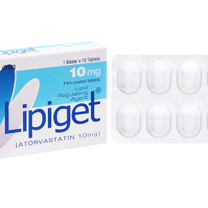 Lipiget 10mg trị rối loạn mỡ máu (1 vỉ x 10 viên)