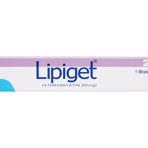 Lipiget 20mg giúp làm giảm cholesterol toàn phần (1 vỉ x 10 viên)