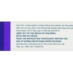 Lipitor 20mg trị rối loạn mỡ máu (3 vỉ x 10 viên)