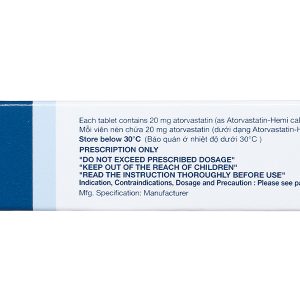 Lipitor 20mg trị rối loạn mỡ máu (3 vỉ x 10 viên)