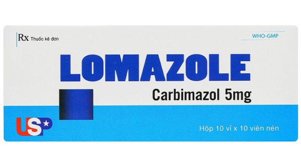 Lomazole 5mg trị cường giáp, xạ trị iod (10 vỉ x 10 viên)