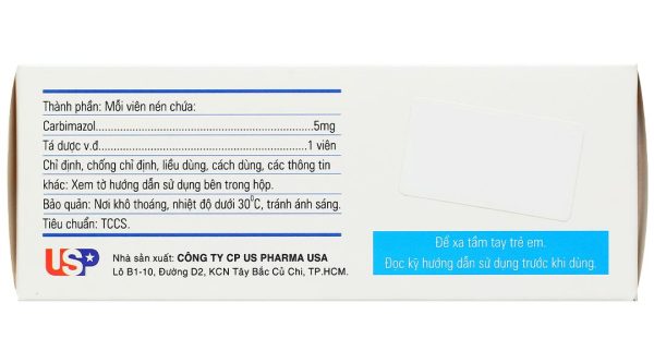 Lomazole 5mg trị cường giáp, xạ trị iod (10 vỉ x 10 viên)