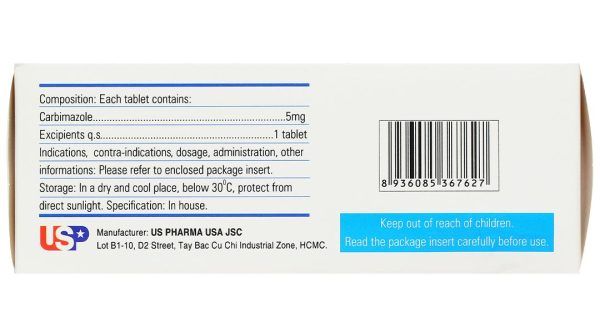 Lomazole 5mg trị cường giáp, xạ trị iod (10 vỉ x 10 viên)