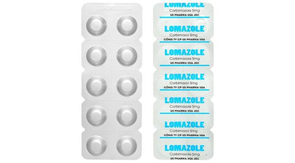 Lomazole 5mg trị cường giáp, xạ trị iod (10 vỉ x 10 viên)