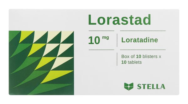 Lorastad 10mg giúp giảm các triệu chứng dị ứng (10 vỉ x 10 viên)