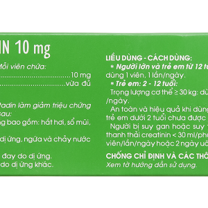 Loratadin 10mg Traphaco trị viêm mũi dị ứng, mày đay (1 vỉ x 10 viên)