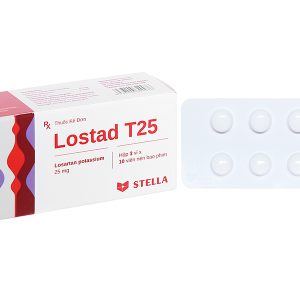 Lostad T25 trị tăng huyết áp, suy tim, nhồi máu cơ tim (3 vỉ x 10 viên)