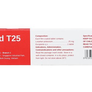 Lostad T25 trị tăng huyết áp, suy tim, nhồi máu cơ tim (3 vỉ x 10 viên)