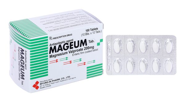 Mageum Tab 200mg trị động kinh (10 vỉ x 10 viên)