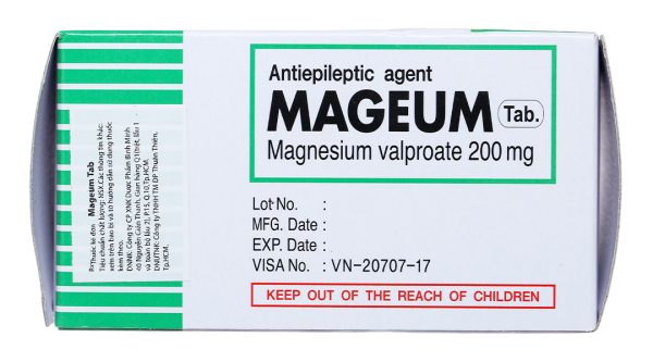 Mageum Tab 200mg trị động kinh (10 vỉ x 10 viên)