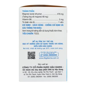 Magnesi-B6 điều trị thếu magnesi và vitamin B6 (10 vỉ x 10 viên)