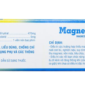 Magnesi B6 Phong Phú trị thiếu magie, giảm lo âu, căng thẳng (5 vỉ x 10 viên)
