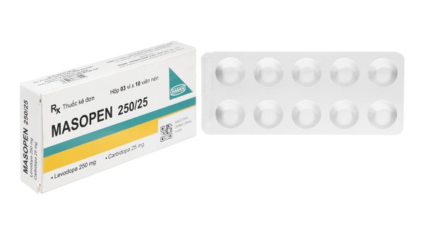 Masopen 250/25 trị Parkinson (3 vỉ x 10 viên)