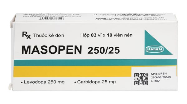 Masopen 250/25 trị Parkinson (3 vỉ x 10 viên)