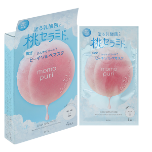 Mặt nạ Momopuri Hương Đào dưỡng ẩm hộp 4 miếng x 22ml