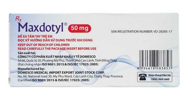 Maxdotyl 50mg trị rối loạn hành vi, rối loạn lo âu (2 vỉ x 15 viên)