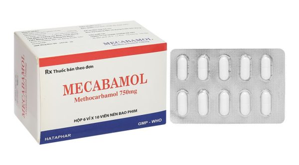 Mecabamol 750mg điều trị bệnh lý cơ xương cấp tính do co thắt cơ vân (6 vỉ x 10 viên)