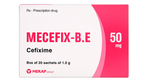 Cốm pha hỗn dịch uống Mecefix - B.E 50mg trị nhiễm khuẩn (20 gói x 1,0g)