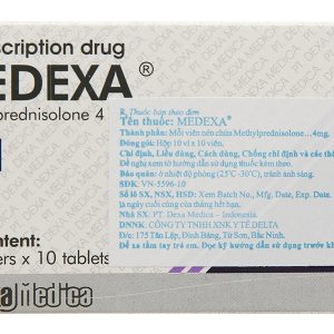 Medexa 4mg thuốc kháng viêm, ức chế miễn dịch (10 vỉ x 10 viên)
