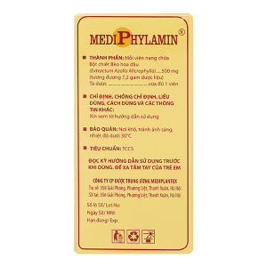 Mediphylamin 500mg giúp bồi bổ cơ thể, tăng cường sinh lực (10 vỉ x 10 viên)