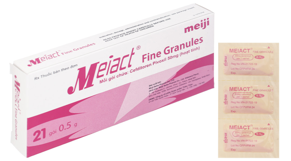Thuốc bột Meiact Fine Granules 50mg trị nhiễm khuẩn (21 gói x 0.5g)