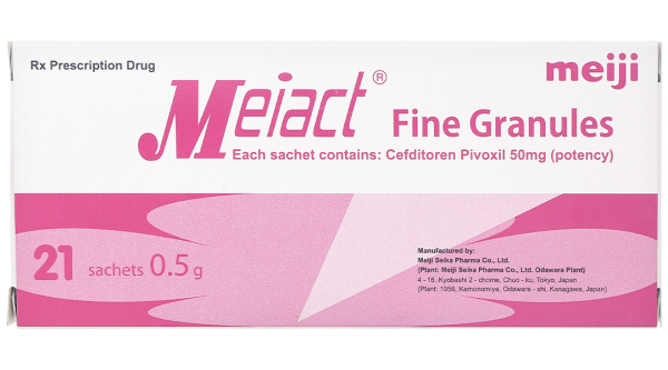 Thuốc bột Meiact Fine Granules 50mg trị nhiễm khuẩn (21 gói x 0.5g)
