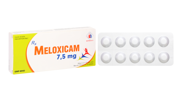 Meloxicam Domesco 7.5mg giảm triệu chứng của viêm xương khớp, viêm khớp dạng thấp (2 vỉ x 10 viên)