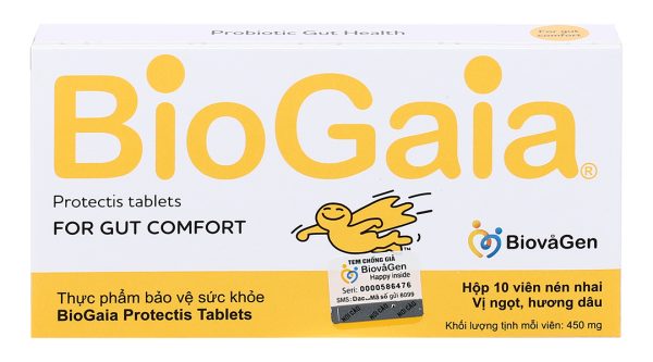 Men vi sinh BioGaia Protectis Tablets bổ sung lợi khuẩn hộp 10 viên