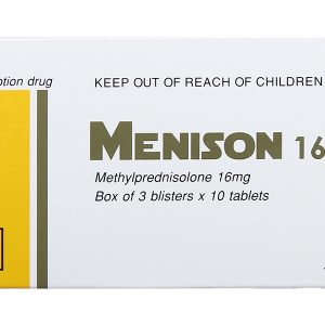 Menison 16mg thuốc kháng viêm, ức chế miễn dịch (3 vỉ x 10 viên)